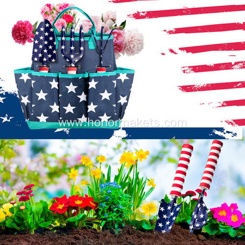 Garden Work Tools Set 5 Pcs  Star Printing  Combination with Sturdy Portable Tote Bag garden tool kit